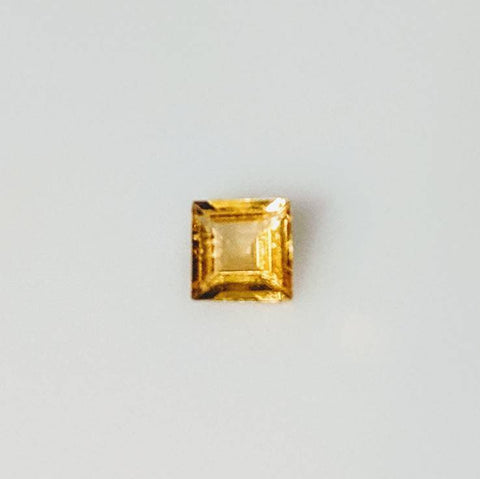 0.3ct Natural Medium Vivid Yellow Sapphire, 4mm, Square Cut,  VVS loose stone, September Birthstone
