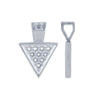 Sterling Silver Pendant Triangle with Shared-Prong Mountings, 1.7mm Round Faceted Stones Pendant Setting, Custom 687578