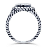 Sterling Silver Oxidized 22 x 8mm Oval Ring Mounting blank Cab (Cabochon) setting Size 7 or 8, 6163907