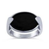 Sterling Silver 16 x 12mm Oval Cabochon Side Set Ring Mounting, blank Cab (Cabochon) setting Size 8, 9261118