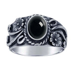 Sterling Silver 8 x 6mm Oval Cabochon Oxidized Ring Mounting blank Cab (Cabochon) setting Size 7, 9653477
