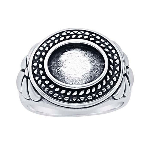 Sterling Silver 10x8mm Oval Cabochon Ring Mounting, blank Cab (Cabochon) setting Size 7 or 8, 6158767