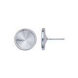 Sterling Silver 12mm Round Rivoli Post Earring Mounting, Round Swarovski Earrings, Blank Setting, Stud, 614490
