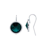 Sterling Silver 12mm Round Rivoli Ear Wire Mounting, Round Swarovski Earrings, Blank Setting, Dangle, Hook, 614509