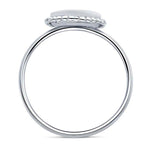 Sterling Silver 8mm, 10mm, 12mm Beaded-Edge Round Cabochon Ring Mounting, blank Cab (Cabochon) setting Size 6 to 8