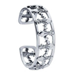Sterling Silver Oxidized Fleur-de-Lis Cuff Bracelet, Gifts For Her, 926510