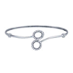 Sterling Silver CZ-Set Bracelet with Oval and Round Mountings, Round & Oval Cab (Cabochon), Blank Mounting, DYI Jewelry, Custom Made, 615974