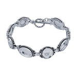 Sterling Silver Round and Oval Link Bracelet Mounting, Round & Oval Cab (Cabochon), Blank Mounting, DYI Jewelry, Custom Made, 962142