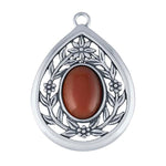 Sterling Silver 18 x 13mm Floral Filigree Pendant Mounting, Oval Cab (Cabochon) Pendant Setting 687681