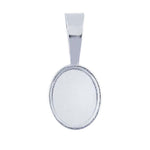 Sterling Silver Oval Cabochon Pendant Mountings, 10x8 - 18x13mm Oval Cab (Cabochon) Pendant Setting
