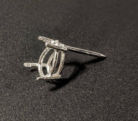 Sterling Silver or 14kt Yellow or White Gold 9x6, 10x7, 12x8mm Pear, 4 Prong Tie Tack, Gemstone Tie Tack, DYI Jewelry, Custom Made 149-060