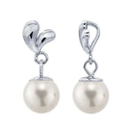 Sterling Silver Rhodium-Plated Heart Pearl Pendant Mounting For Half-Drilled Pearls, Custom, 617292
