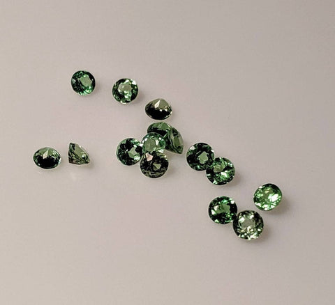 1tcw, Natural Genuine Russian Chrome Diopside, 3mm Round Faceted, VVS loose stone, wholesale, Bulk stones
