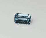 1.35ct, Natural Genuine Brazilian Aquamarine, 8x5 Emerald Cut Faceted, VVS loose stone