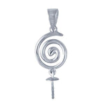 Sterling Silver Swirl Pearl Pendant Mounting For Half-Drilled Pearls, Custom, 612297