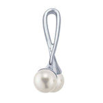 Sterling Silver Rhodium-Plated Crossover Pearl Pendant Mounting For Half-Drilled Pearls, Hidden Bail, Custom, 616247