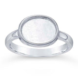 Sterling Silver 6x4-10x8mm Oval Stepped Cabochon Ring Mounting Mounting blank Cab (Cabochon) setting Size 6-8