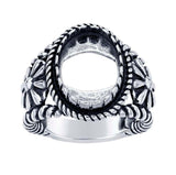 Sterling Silver Oxidized 14x10mm Oval Ring Mounting blank Cab (Cabochon) setting Size 7 or 8, 6163917