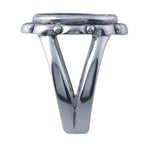 Sterling Silver Oxidized 14x10mm Oval Ring Mounting blank Cab (Cabochon) setting Size 7 or 8, 9250977