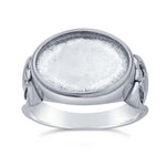 Sterling Silver 14 x 10mm Oval Cabochon Side Set Ring Mounting, blank Cab (Cabochon) setting Size 7, 9261107