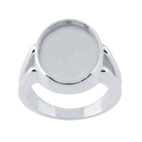 Sterling Silver Split Shank 14x10-18x13 mm Oval Ring Mounting, blank Cab (Cabochon) setting Size 7 to 10