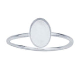 Sterling Silver 6x4-10x8 mm Oval Cabochon Ring Mounting, blank Cab (Cabochon) setting Size 5-8