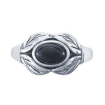 Sterling Silver Leaf 7x5 mm Oval Ring Mounting, blank Cab (Cabochon) setting Size 7 to 8, 9256647