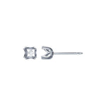 Sterling Silver 4-8mm Round Faceted Post Earring Mounting, Round Faceted Earrings, Blank Setting, Stud