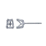 Sterling Silver 6x4 to 13x9 mm Faceted Post Earring Mounting, Pear Faceted Earrings, Blank Setting, Stud