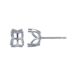 Sterling Silver 6x4 to 13x9 mm Faceted Post Earring Mounting, Pear Faceted Earrings, Blank Setting, Stud