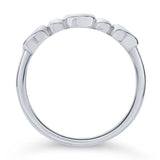 Sterling Silver 3mm Three-Stone Cabochon Ring Mounting, blank Cab (Cabochon) setting Size 6 to 8