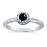 Sterling Silver Beaded 4mm, 5mm, 6mm Round Cabochon Ring Mounting, blank Cab (Cabochon) setting Size 6 to 8