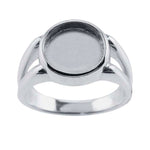 Sterling Silver Split Shank 10mm or 12mm Round Cabochon Ring Mounting, blank Cab (Cabochon) setting Size 7