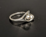 Fancy Swirl Natural Pearl Ring in Sterling Silver, Gifts For Her, Love, Birthstone, Elegant, Freshwater, White Pearl
