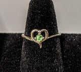 Heart Ring Natural Gemstones in Sterling Silver, Citrine, Chrome Diopside, Garnet, Peridot, Topaz, Amethyst, Gifts For Her, Love, Birthstone