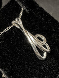Free Form Pendant with 18" Chain, Solid Sterling Silver, New, Made in USA 161-427