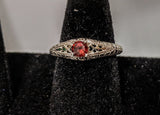 Solid Sterling Silver, Solid Yellow, White, or Rose 14kt Gold Natural Blood Red Garnet Ring, Custom Made Ring 163-826/143-826