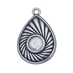 Sterling Silver 6mm Round Twist-Pattern Teardrop Component Mounting, Round Cab (Cabochon) Pendant Setting, Custom