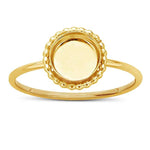 14/20 Yellow Gold-Filled 6mm, 8mm, 10mm, or 12mm Beaded Round Cabochon Ring Mounting, blank Cab (Cabochon) setting Size 6 to 8