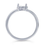 Sterling Silver Pre-Notched 8 x 4mm Marquise Ring Mounting, Marquise Faceted, 4 Prong Blank Ring Size 6, 7, and 8