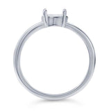 Sterling Silver Pre-Notched 8 x 4mm Marquise Ring Mounting, Marquise Faceted, 4 Prong Blank Ring Size 6, 7, and 8