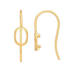 14/20 Yellow Gold-Filled 6x4mm or 7x5mm Oval Back-Set Ear Wire Mounting, Oval Earrings Setting