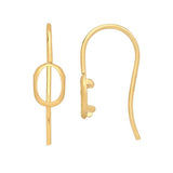 14/20 Yellow Gold-Filled 6x4mm or 7x5mm Oval Back-Set Ear Wire Mounting, Oval Earrings Setting