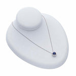 14K Solid White Gold 6.5mm Round Semi-Mount Halo Pendant Mounting, Round Faceted, Natural White Diamonds