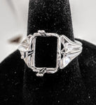 Sterling Silver or Solid 14kt Gold 10-14mm Square Cushion Regalle Pre-Notched Blank Ring Size 7 setting 163-840/143-840