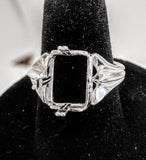 Sterling Silver or Solid 14kt Gold 10-14mm Square Cushion Regalle Pre-Notched Blank Ring Size 7 setting 163-840/143-840