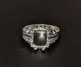 Sterling Silver or 14kt Gold 10x8 Emerald Cut Pre-Notched Blank Low Profile Mens Ring Size 9 setting 163-422/143-422