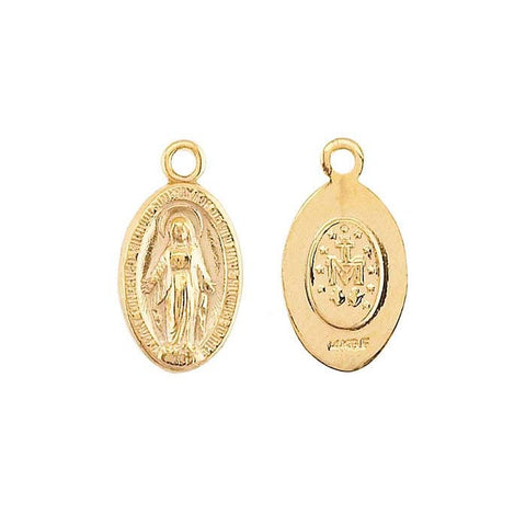 14/40 Yellow Gold-Filled Miraculous Medal Pendant with Loop