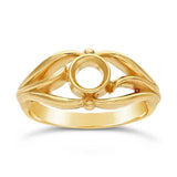 14K Yellow Gold Filigree 5mm Round Tube Cabochon Ring Mounting, blank Cab (Cabochon) setting Size 6, 7, or 8