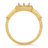 14K Yellow Gold 5mm Hexagon Faceted Ring Mounting, blank Cab (Cabochon) setting Size 6, 7, or 8
